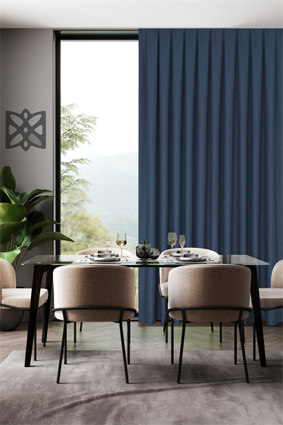 Keten Serisi Mavi Fon Perde