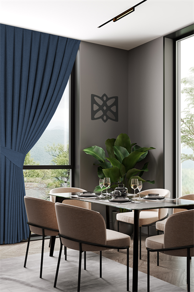 Keten Serisi Mavi Fon Perde