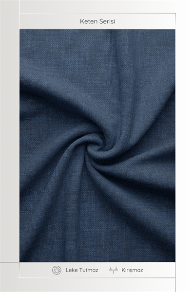 Keten Serisi Mavi Masa Örtüsü