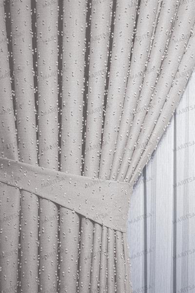 Keten Serisi Ponpon Desen Açık Bej Fon Perde