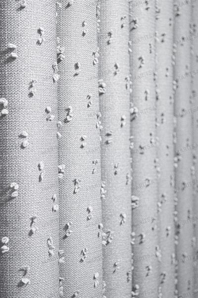 Keten Serisi Ponpon Desen Açık Gri Fon Perde