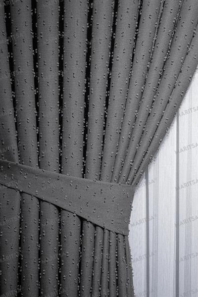 Keten Serisi Ponpon Desen Antrasit Fon Perde