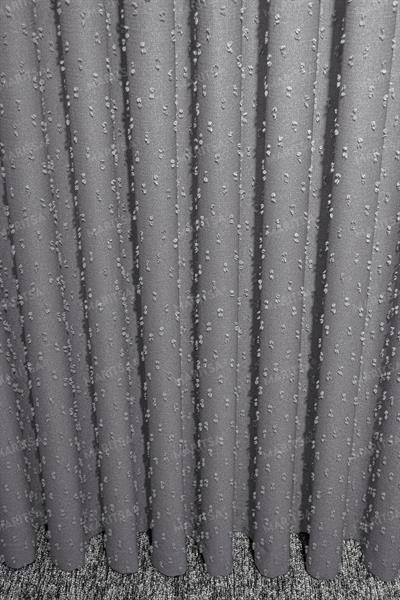 Keten Serisi Ponpon Desen Bohem Gri Fon Perde