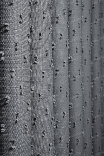 Keten Serisi Ponpon Desen Füme Fon Perde