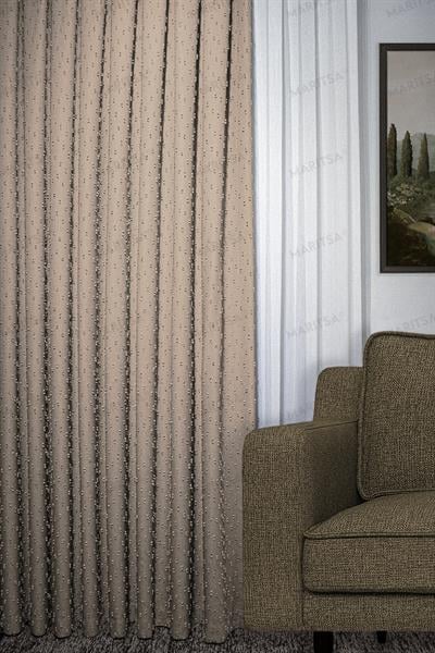 Keten Serisi Ponpon Desen Hasır Fon Perde