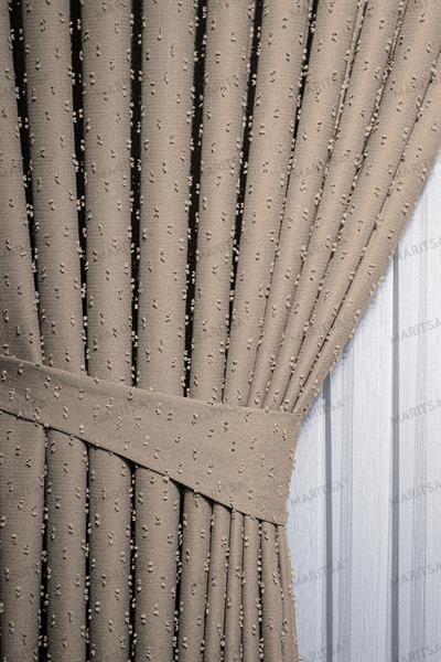 Keten Serisi Ponpon Desen Hasır Fon Perde