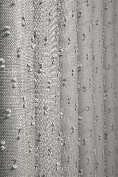 Keten Serisi Ponpon Desen Koyu Taş Fon Perde