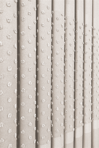 Keten Serisi Ponpon Desen Krem Pano Fon Perde