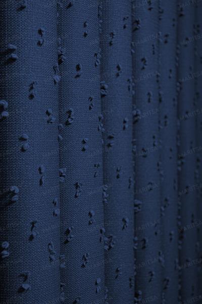 Keten Serisi Ponpon Desen Lacivert Fon Perde