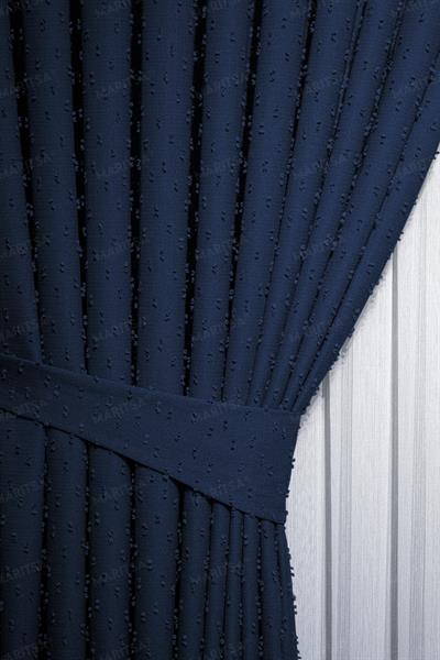 Keten Serisi Ponpon Desen Lacivert Fon Perde