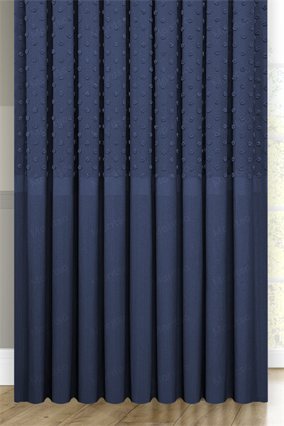 Keten Serisi Ponpon Desen Lacivert Pano Fon Perde