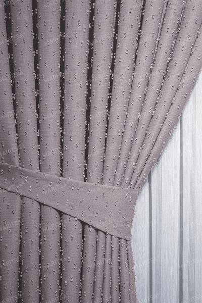 Keten Serisi Ponpon Desen Pudra Fon Perde