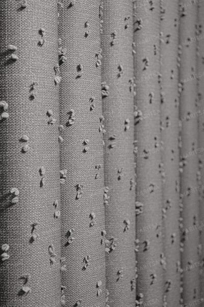 Keten Serisi Ponpon Desen Sakin Gri Fon Perde