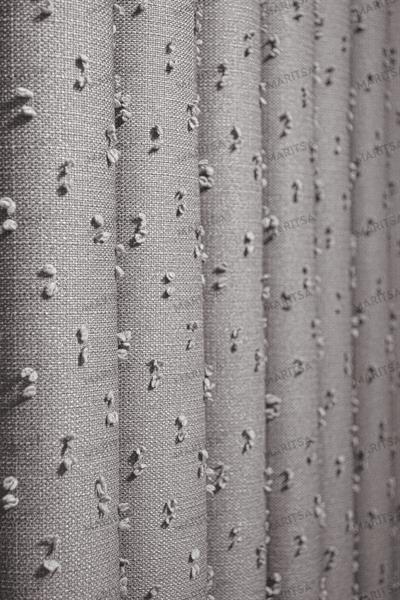 Keten Serisi Ponpon Desen Sütlü Kahve Fon Perde