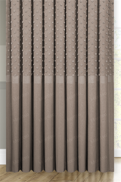 Keten Serisi Ponpon Desen Sütlü Kahve Pano Fon Perde