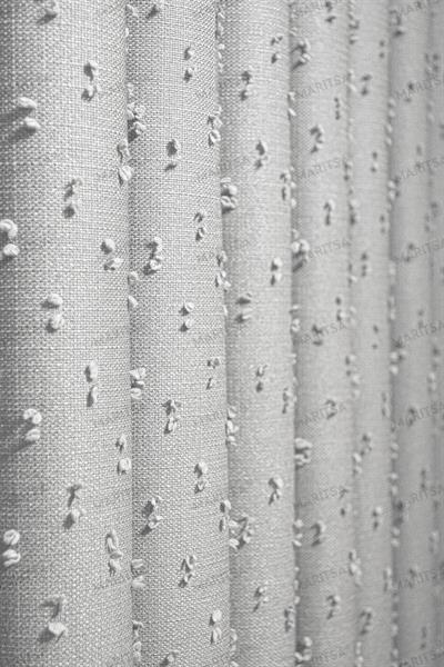 Keten Serisi Ponpon Desen Taş Fon Perde