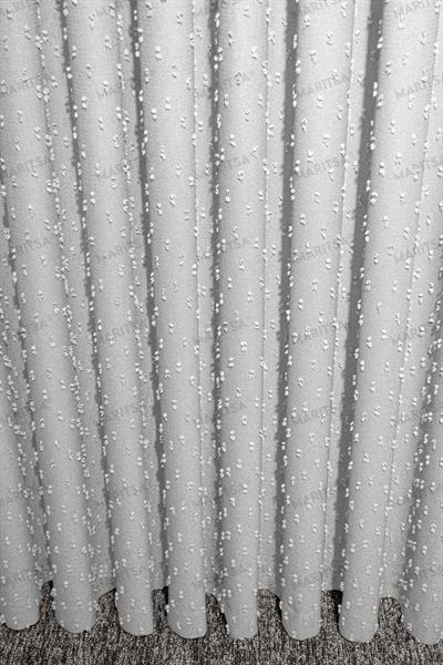 Keten Serisi Ponpon Desen Taş Fon Perde