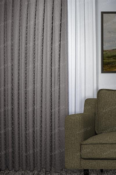 Keten Serisi Ponpon Desen Vizon Fon Perde