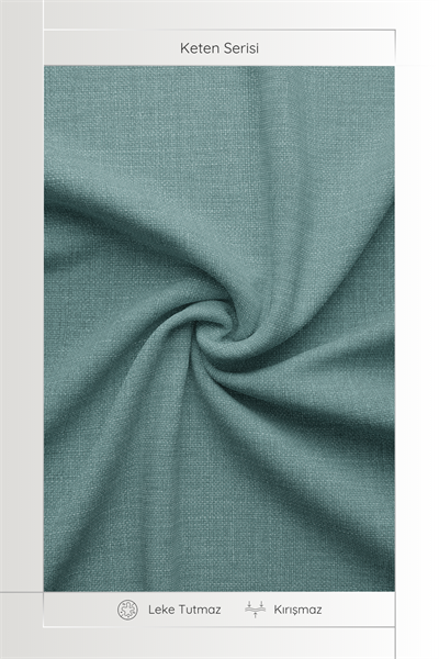 Keten Serisi Su Yeşili Fon Perde