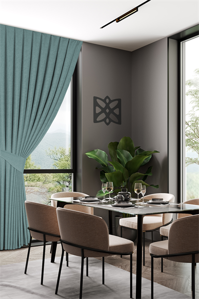 Keten Serisi Su Yeşili Fon Perde