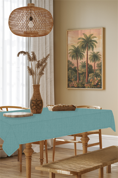 Keten Serisi Su Yeşili Masa Örtüsü