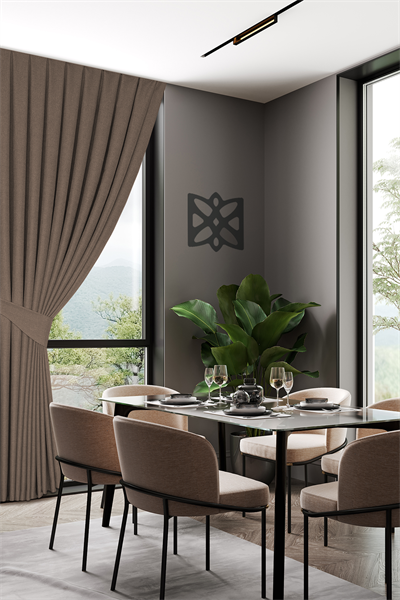 Keten Serisi Sütlü Kahve Fon Perde