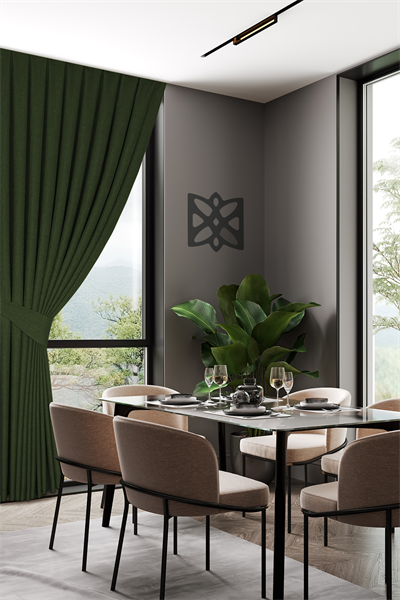 Keten Serisi Yeşil Fon Perde