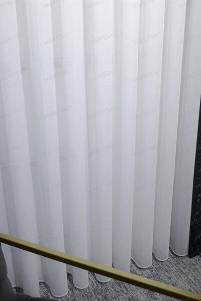 Krep Serisi Ahu Desen Ekru Tül Perde