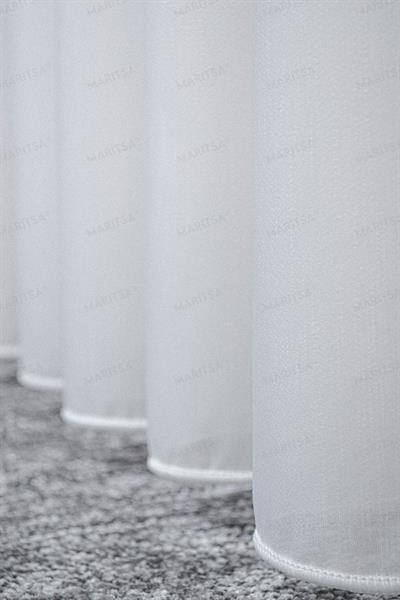 Krep Serisi Ahu Desen Ekru Tül Perde