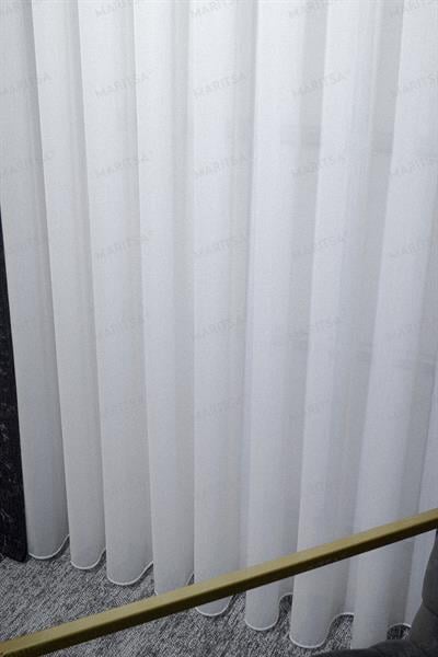 Krep Serisi Ahu Desen Ekru Tül Perde