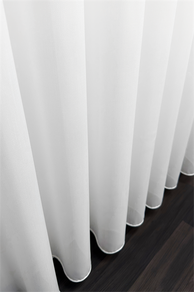 Krep Serisi Efektli Sade Ekru Tül Perde