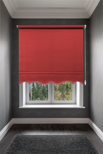 Mat Polyester Kırmızı Stor Perde