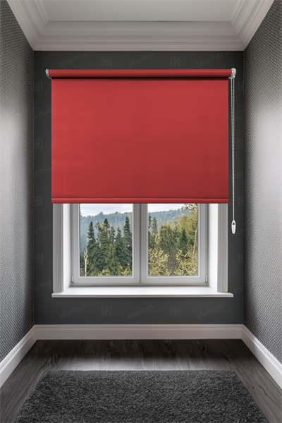 Mat Polyester Kırmızı Stor Perde