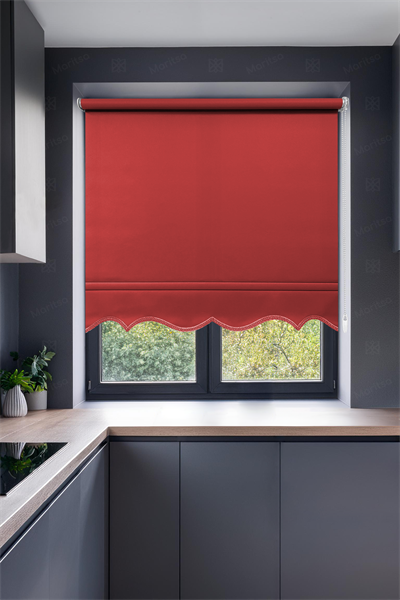 Mat Polyester Kırmızı Stor Perde