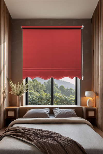 Mat Polyester Kırmızı Stor Perde