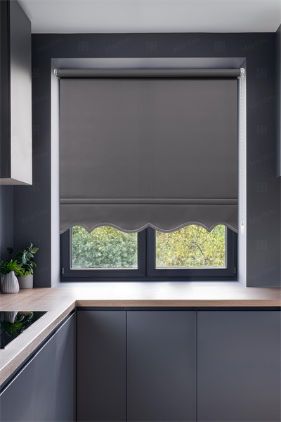 Mat Polyester Koyu Gri Stor Perde