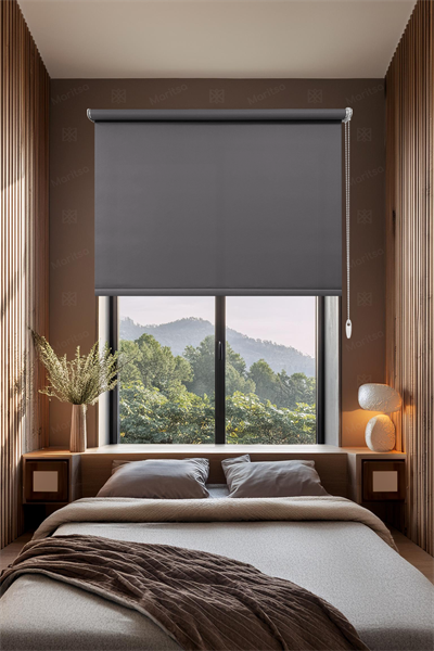 Mat Polyester Koyu Gri Stor Perde