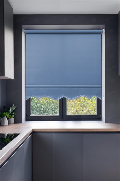 Mat Polyester Mavi Stor Perde