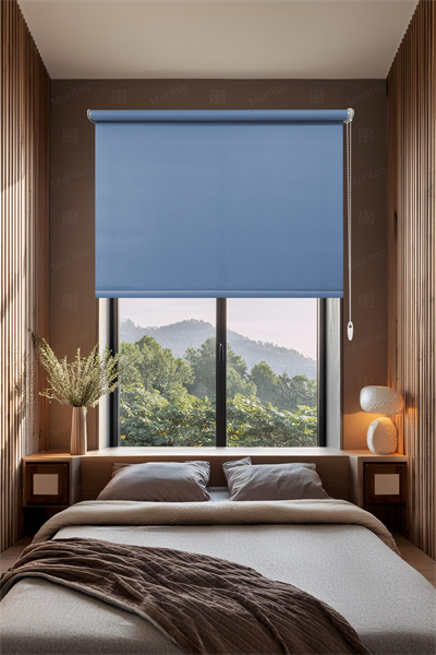 Mat Polyester Mavi Stor Perde