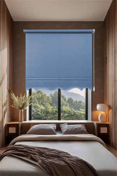 Mat Polyester Mavi Stor Perde