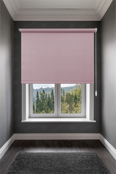 Mat Polyester Pembe Stor Perde