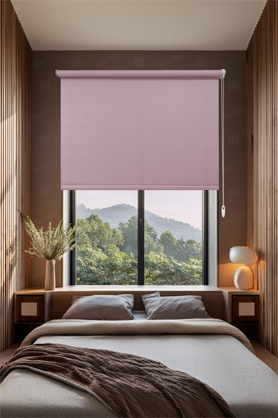 Mat Polyester Pembe Stor Perde