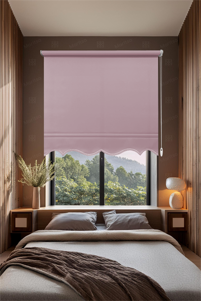 Mat Polyester Pembe Stor Perde