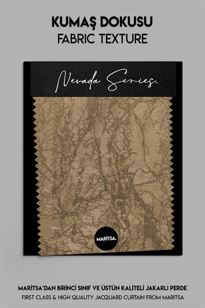 Nevada Serisi Jakarlı Dal Desen Bal Köpüğü Fon Perde