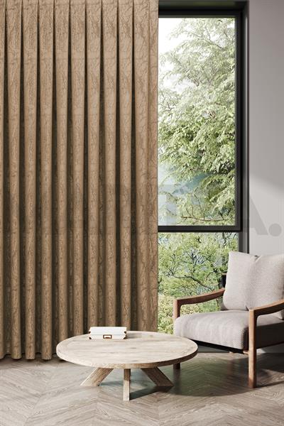 Nevada Serisi Jakarlı Dal Desen Bal Köpüğü Fon Perde