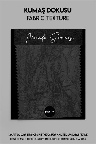 Nevada Serisi Jakarlı Dal Desen Füme Fon Perde