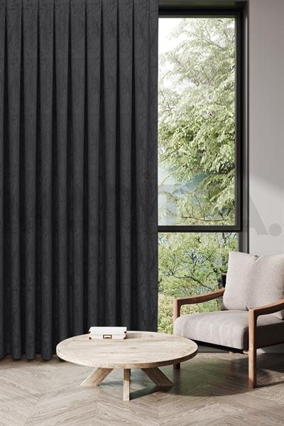 Nevada Serisi Jakarlı Dal Desen Füme Fon Perde