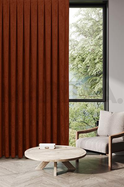 Nevada Serisi Jakarlı Dal Desen Kiremit Fon Perde