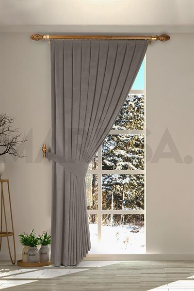 Nubuk Serisi Açık Gri Fon Perde