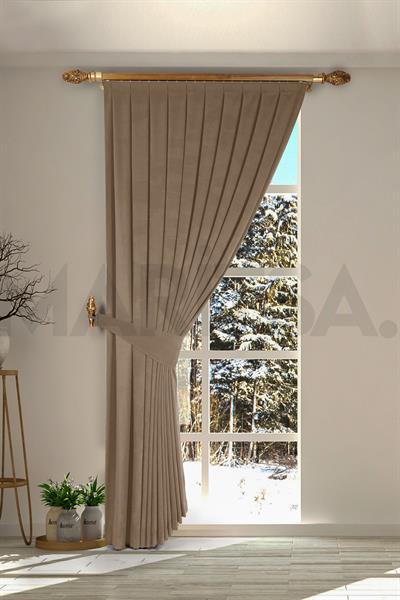 Nubuk Serisi Açık Kahve Fon Perde